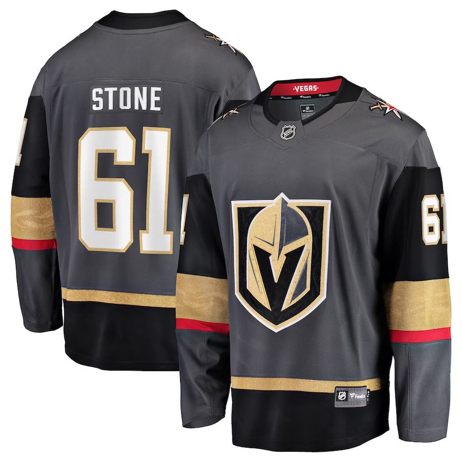 Men Vegas Golden Knights 61 Mark Stone Fanatics Branded Gray Alternate Breakaway Player NHL Jersey